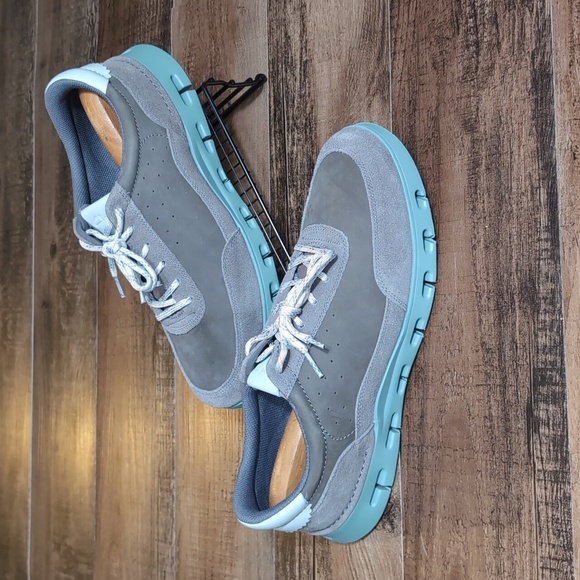 Clarks Nature X One Grey Combi Suede Leather With - Picture 1 of 9